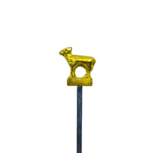 MCM Metal Turkish BBQ Skewers with Brass Figurine Tops, Set of 6