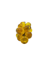 Vintage Yellow Amber Lucite Grapes Cluster, Large