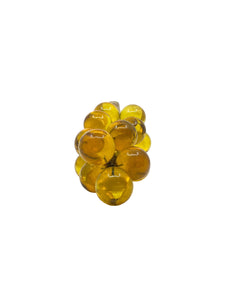 Vintage Yellow Amber Lucite Grapes Cluster, Large