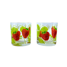 Rare Vintage Saks Fifth Avenue Strawberry Glasses, Set of 5