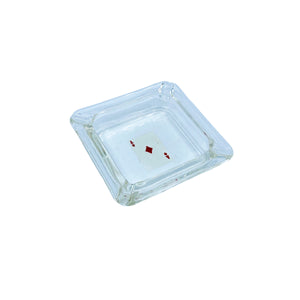 Vintage Ace of Diamonds Glass Ashtray