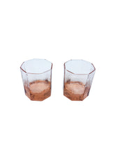 Vintage Libbey Pink Facets Glasses, Pair