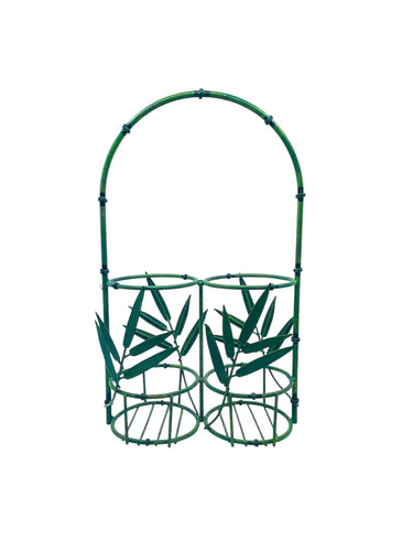 Vintage 1980’s Verdigris Metal Bamboo Bottle Holder