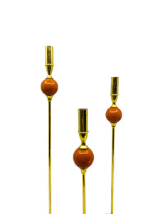 MCM Brass Slim Candlestick Holders, Set of 3