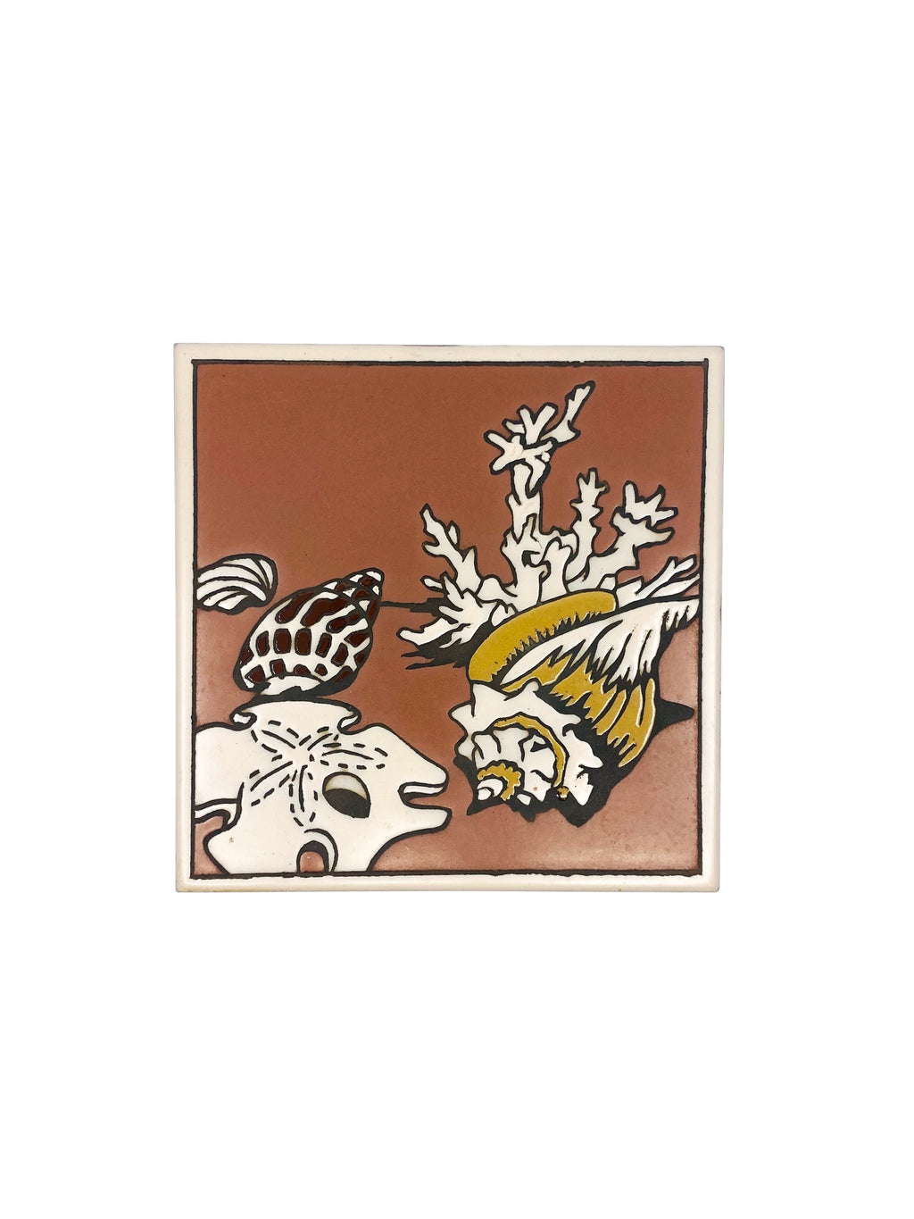 Vintage Mag Mor Ceramic Seashell Trivet