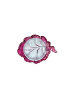 Vintage Cranberry Glass Leaf Shaped Dish