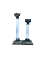 Vintage Godinger Lucite & Silverplate Corinthian Candlestick Holders