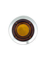 Vintage 1970’s Amber Glass & Aluminum Ashtray