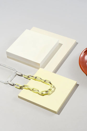 Ossa: Yellow Enamel Cablechain Wristlet