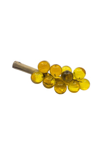 Vintage Yellow Amber Lucite Grapes Cluster, Large