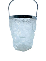 MCM Crackle Glass & Silverplate Ice Bucket, Germany