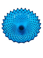 Westmoreland Blue Glass Sawtooth Diamond Point Footed Bowl