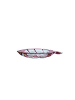 Vintage Cranberry Glass Leaf Shaped Dish