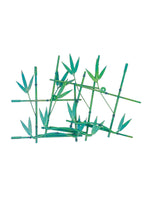Vintage 1980’s Verdigris Metal Bamboo Plate Holder / Wall Shelf, 3 Available
