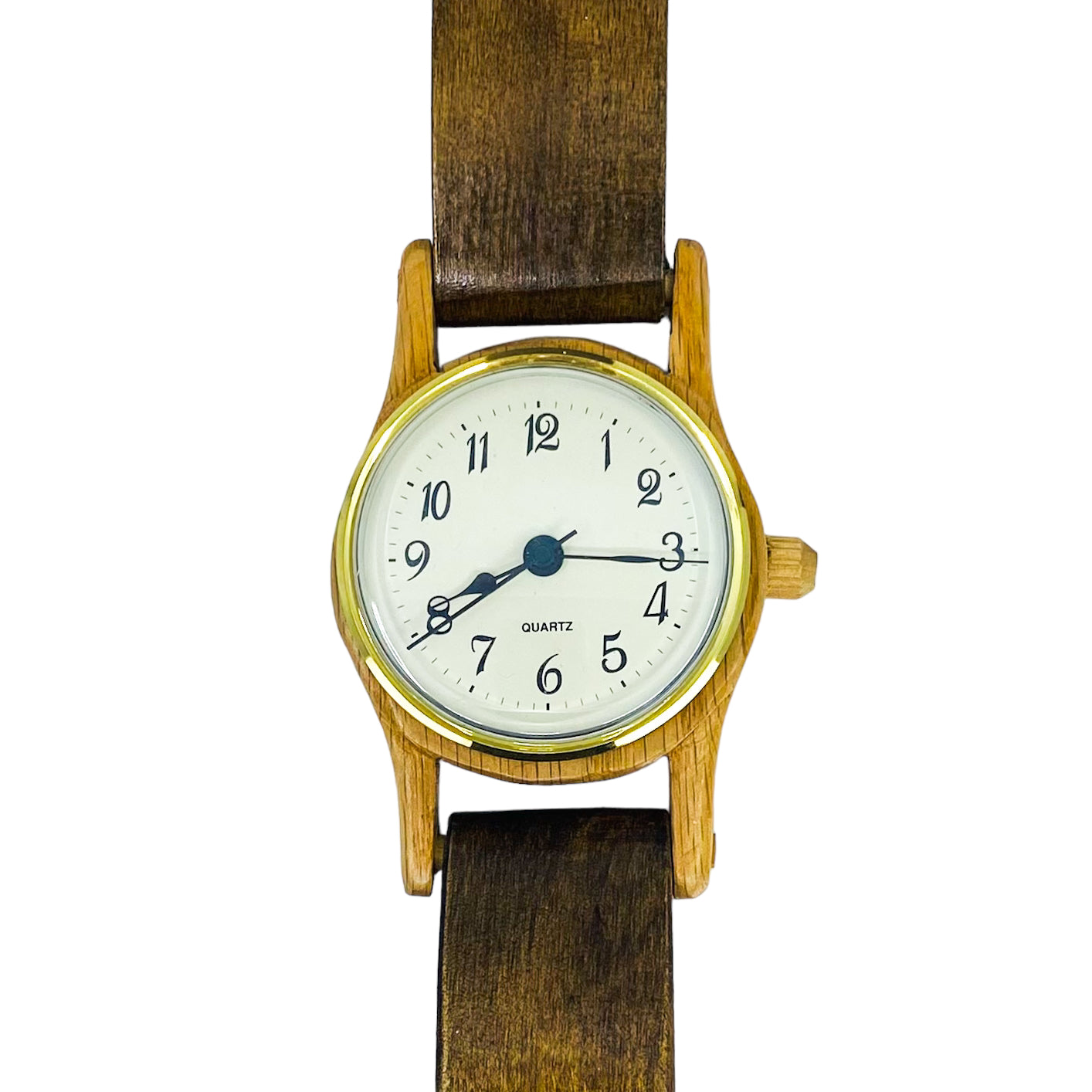 Vintage Handmade Wooden Wristwatch Clock