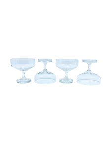 Vintage Tapio Wirkkala for Rosenthal Crystal Coupe Glasses, Set of 4