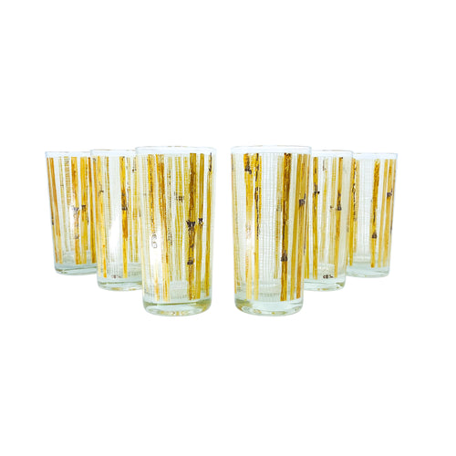 1970’s Cera for Neiman Marcus Bamboo Tom Collins Glasses, Set of 6