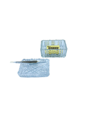 Vintage 1980’s Crystal Ashtray with Cigarette Case, Poland