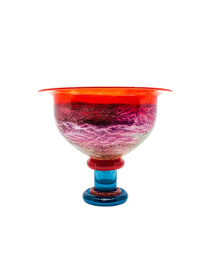 1991 Kosta Boda Large Art Glass Footed Bowl ‘CanCan’ Series by Kjell Engman