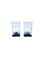 Vintage DiSaronno Pink & Blue Pedestal Glasses, Pair