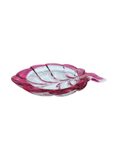 Vintage Cranberry Glass Leaf Shaped Dish