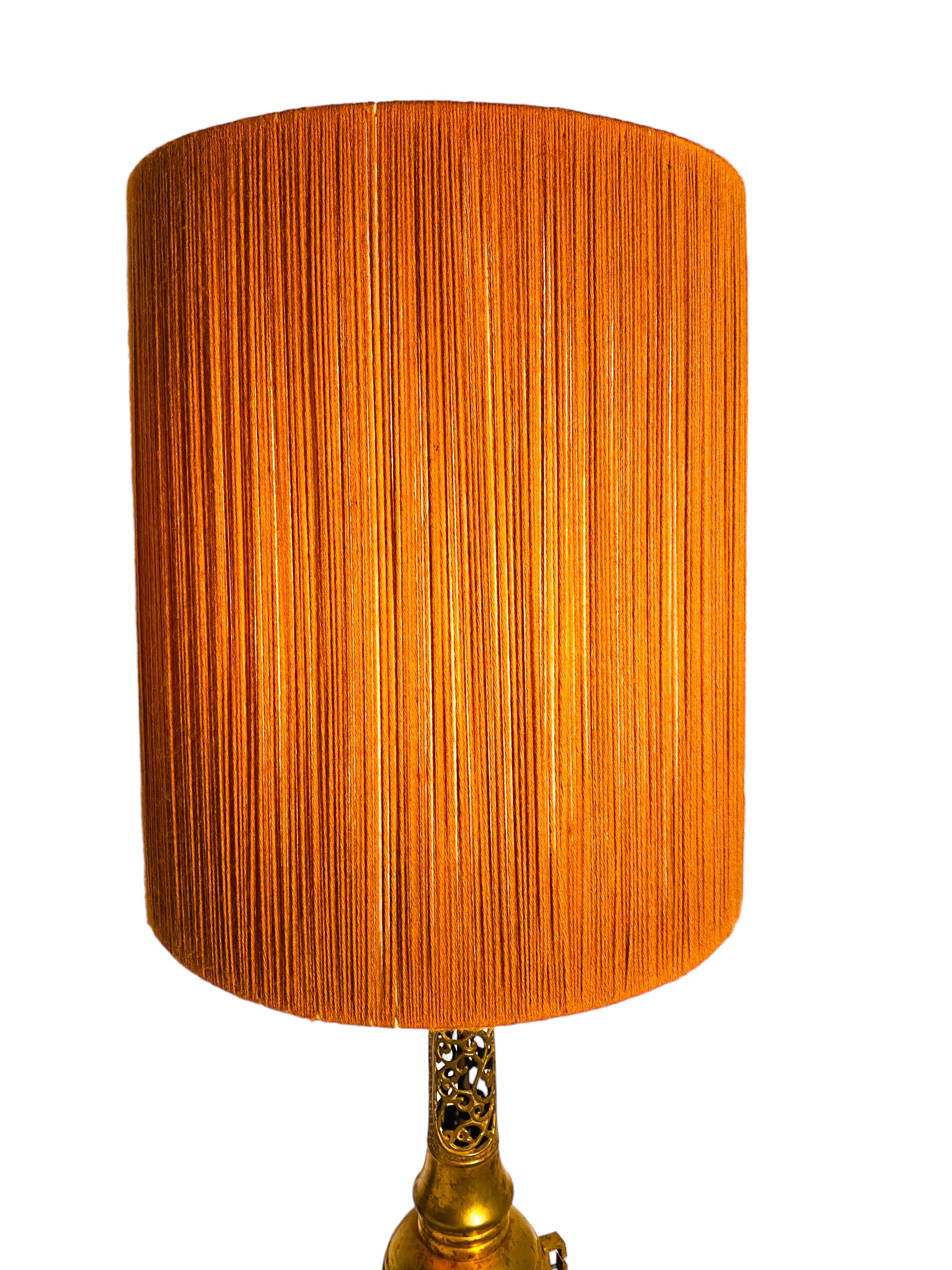 1950s Hollywood Regency James Mont Attributed Asian Brass Table Lamp, Local Pick Up Only**