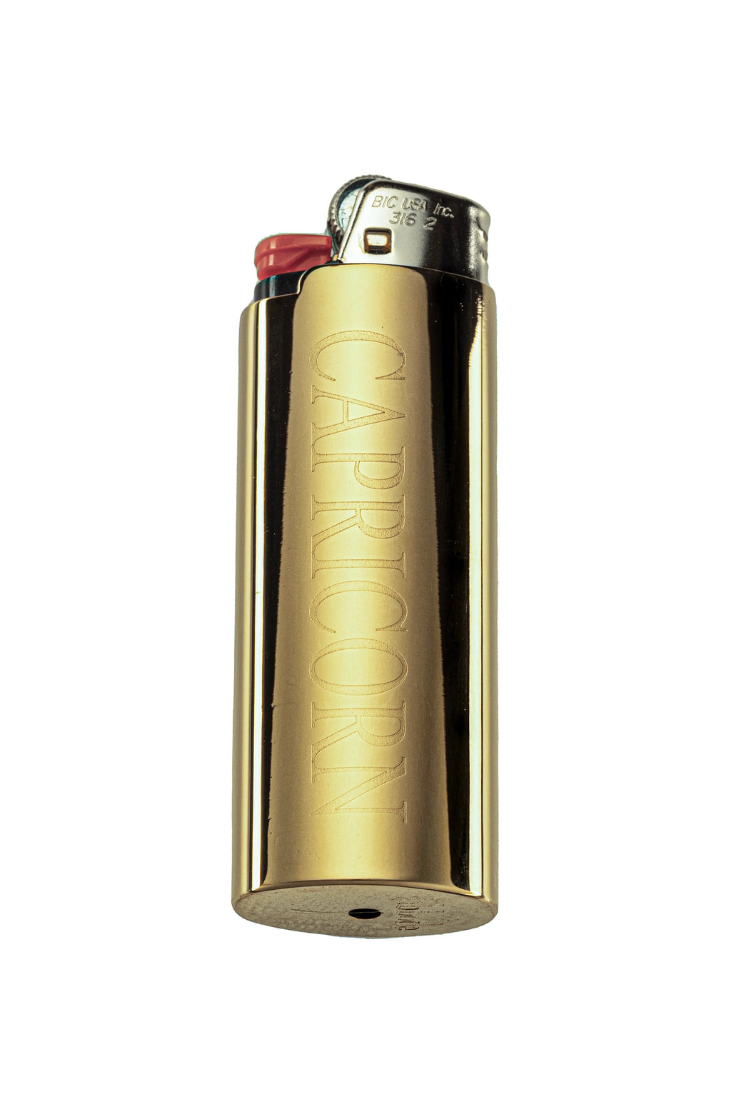 Abbode: 14kt Gold Plated Zodiac Lighter Case, Capricorn