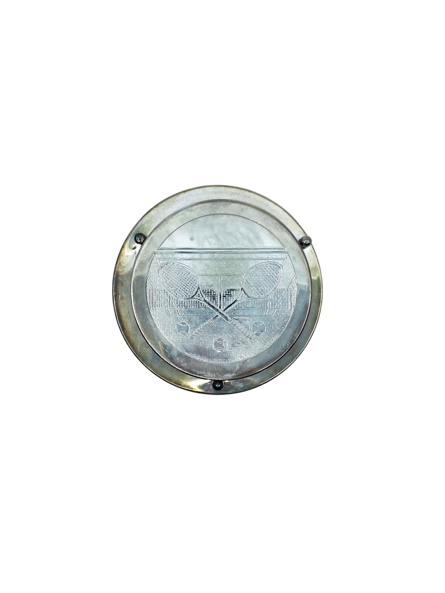 Vintage Silver-plate Tennis Racket Coaster Set, Set of 6