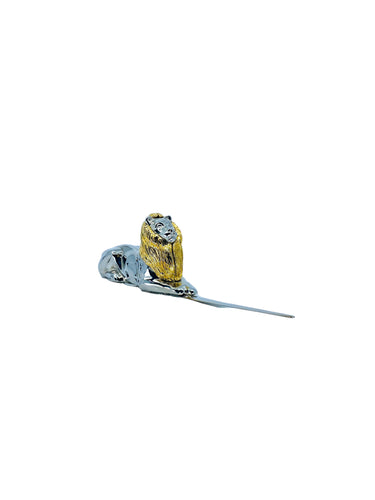 Heavy Silver & Gold Lion Letter Opener