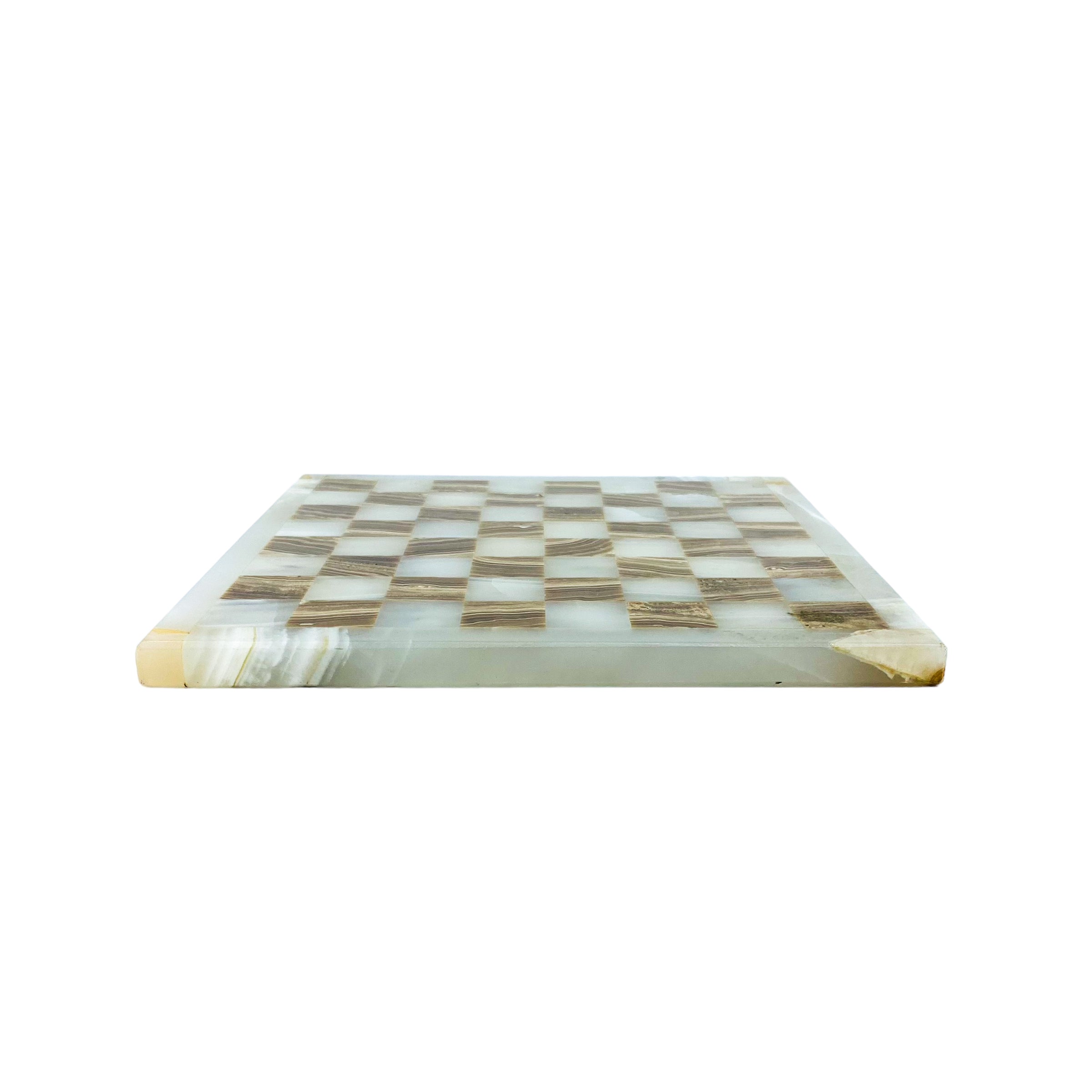 White and Onyx Marble Chessboard