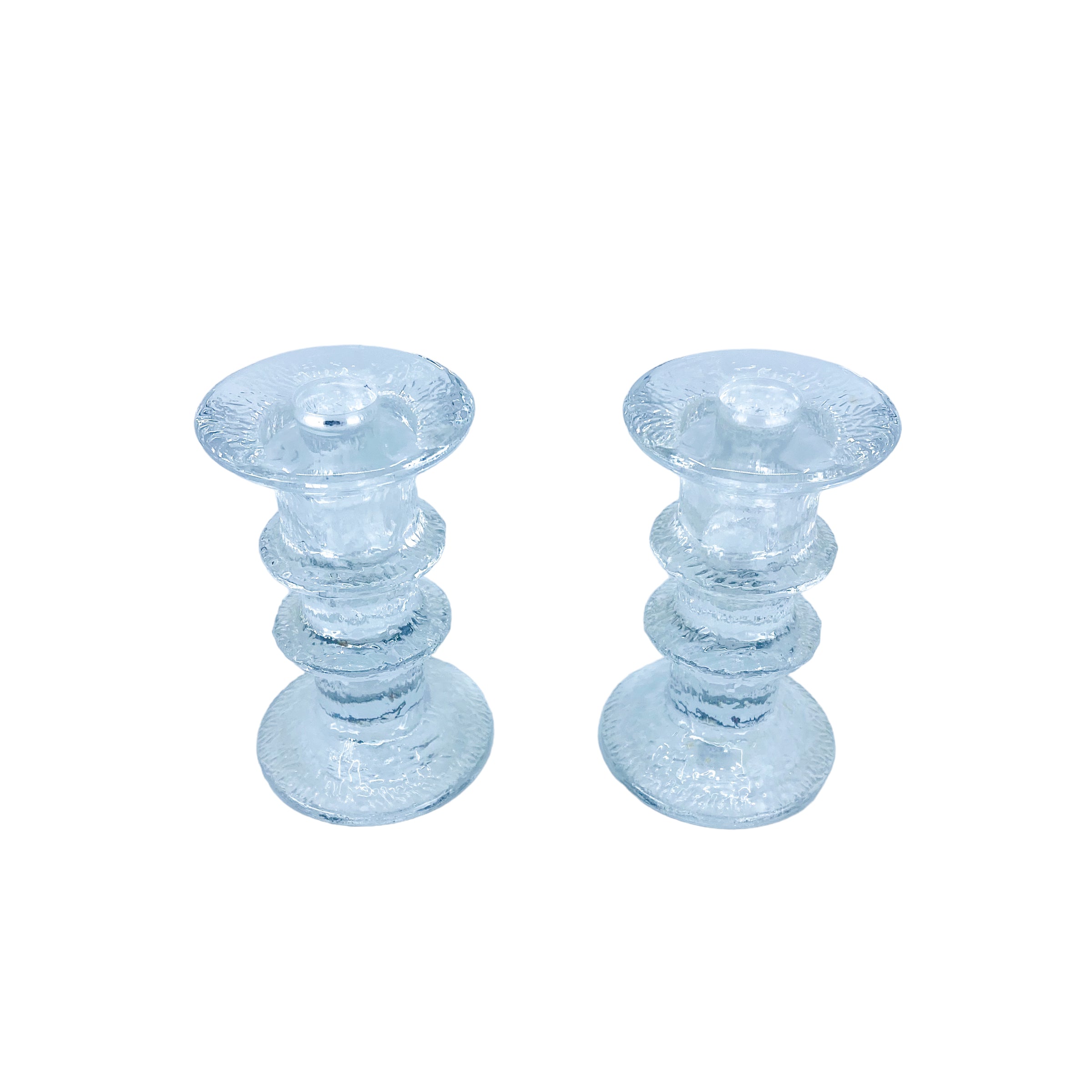 Timo Sarpaneva for Iittalia Glass "Festivo" Candlestick Holders, Pair