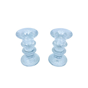 Timo Sarpaneva for Iittalia Glass "Festivo" Candlestick Holders, Pair