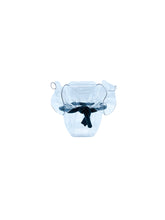1970’s Clear Lucite Handkerchief Vase with Black Rope