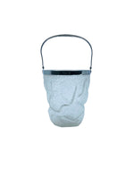 MCM Crackle Glass & Silverplate Ice Bucket, Germany