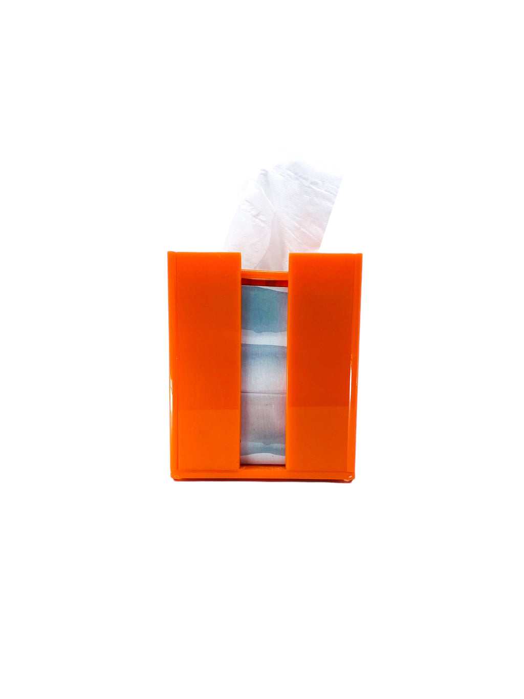 Vintage Orange Acrylic Square Tissue Holder