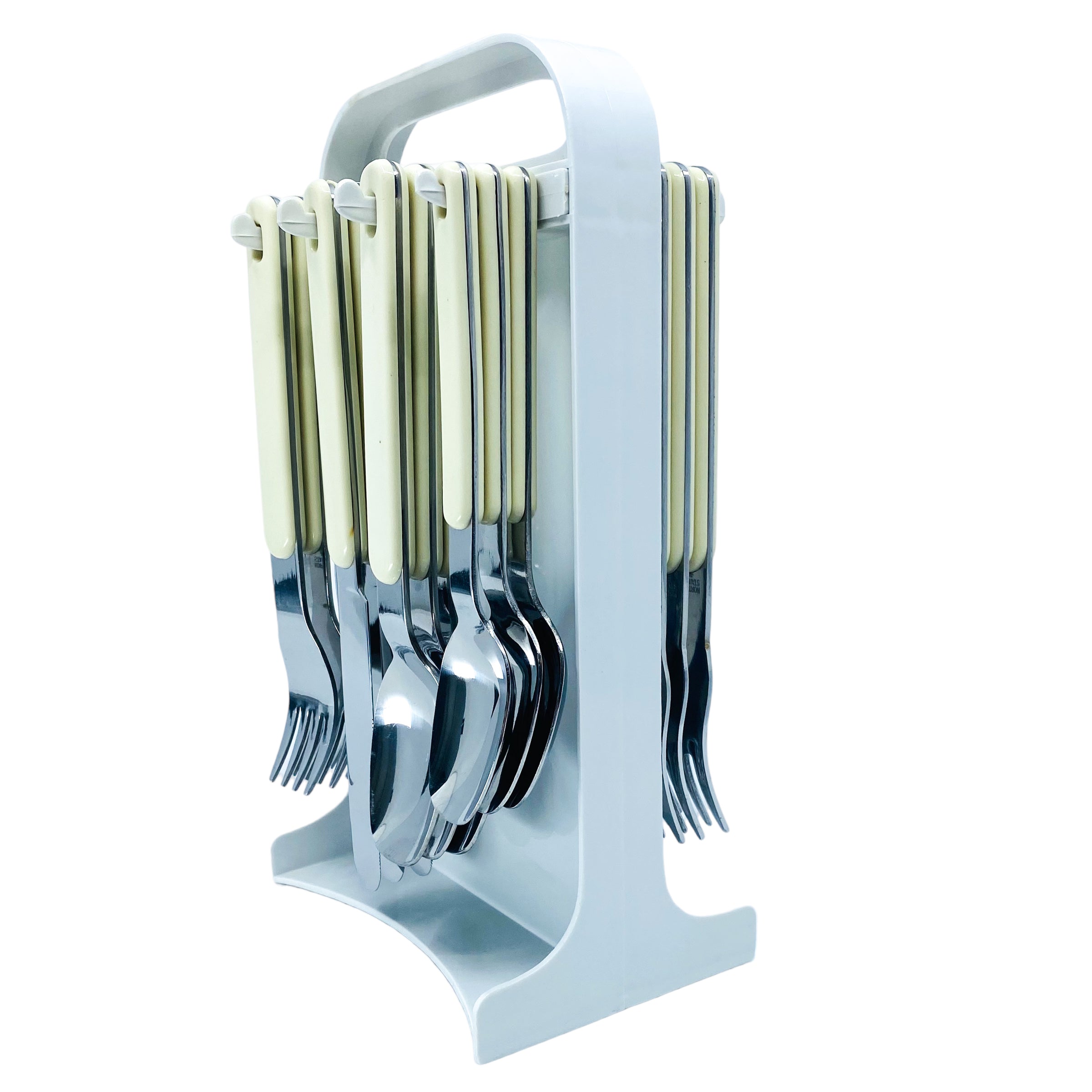 1970’s Everbrite Flatware Set, Vignelli Inspired, Set of 6