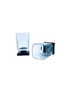 Vintage DiSaronno Black Pedestal Glasses, Pair