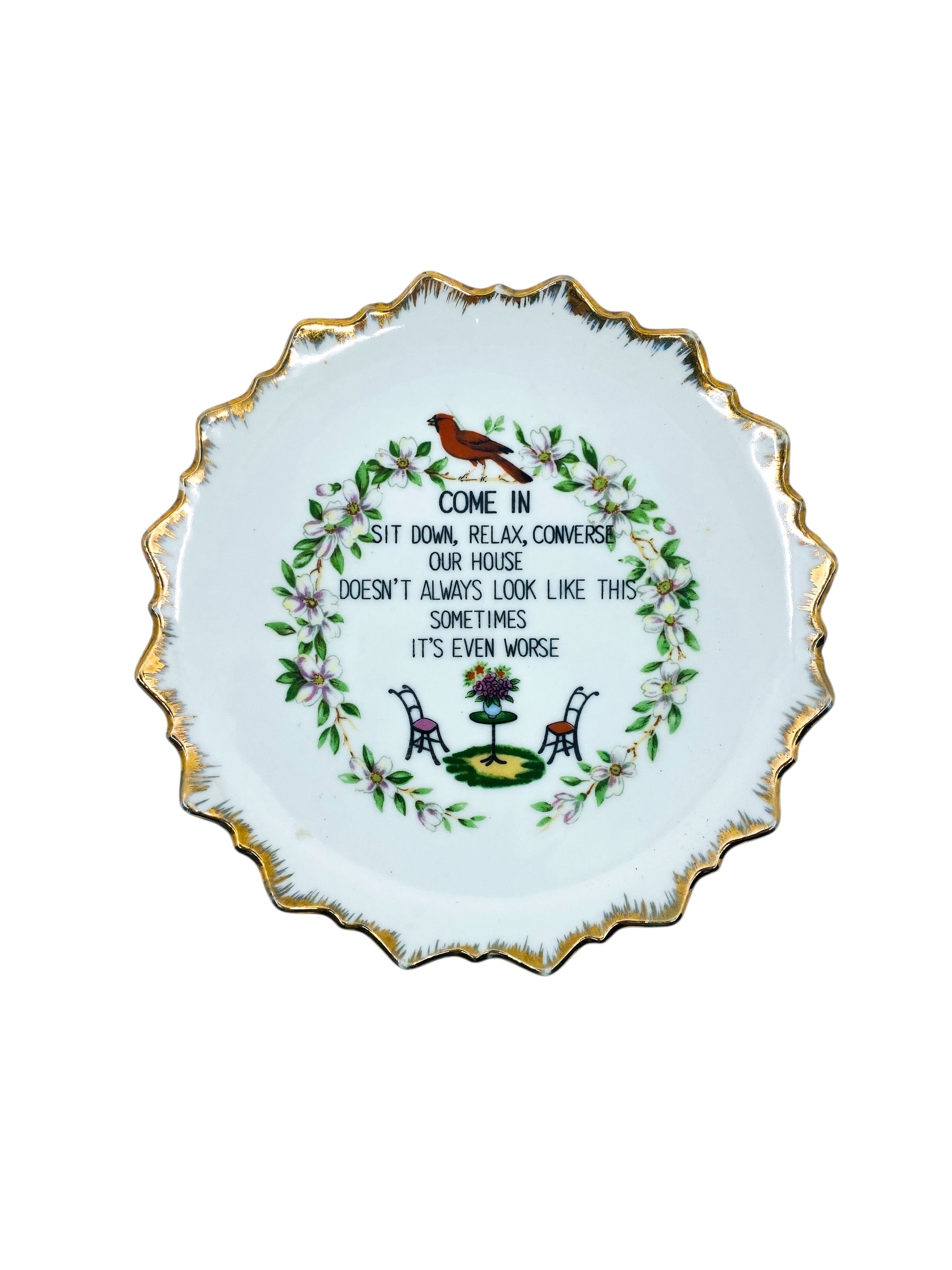 Vintage Humor Plates Wall Hangings, Pair