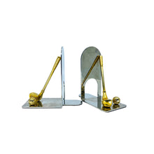 Vintage Chrome and Brass Golf Bookends