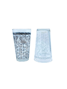 Vintage Federal Glass MCM Cocktail Recipe Tumbler, Black