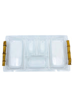 Vintage Acrylic Tray with Bamboo Handles