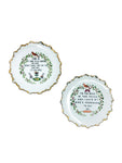 Vintage Humor Plates Wall Hangings, Pair