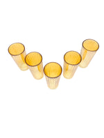 Vintage Jeanette Glass Marigold Swirl Highball Glasses, Set of 5