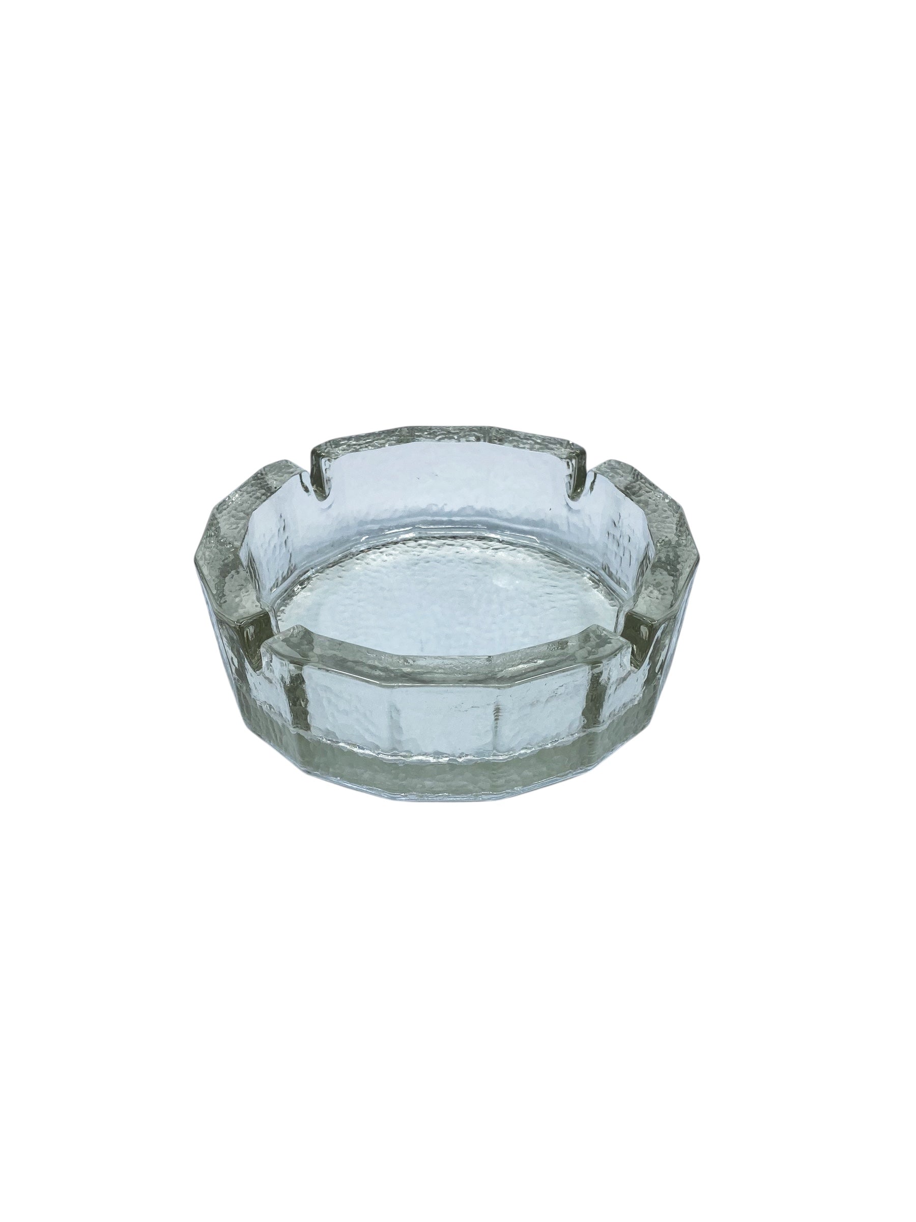 Vintage Blenko Bamboo Shaped Glass Ashtray, Large