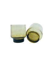 Vintage 1970’s Libbey Tawny Stackable Smoked Glasses, Pair