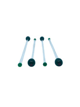 Glass Olive Martini Swizzle Sticks, Set of 4