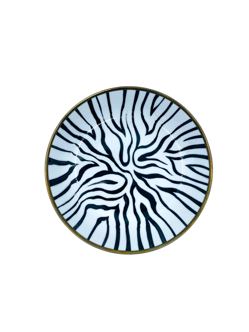 Vintage Japanese Porcelain Hand Painted Zebra Plate, Hong Kong