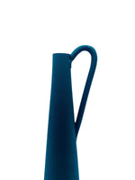 Tall Metal Textured Green Vase