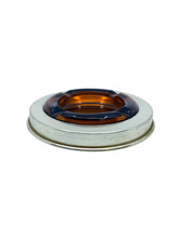 Vintage 1970’s Amber Glass & Aluminum Ashtray
