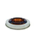 Vintage 1970’s Amber Glass & Aluminum Ashtray